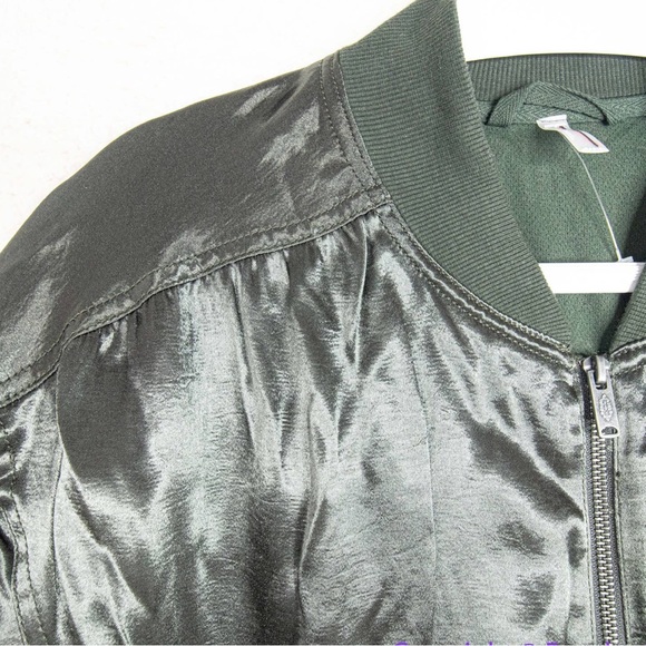 NWOT—Free People Movement Relay Zip Up Satin Knit Collared Jacket - Picture 6 of 6